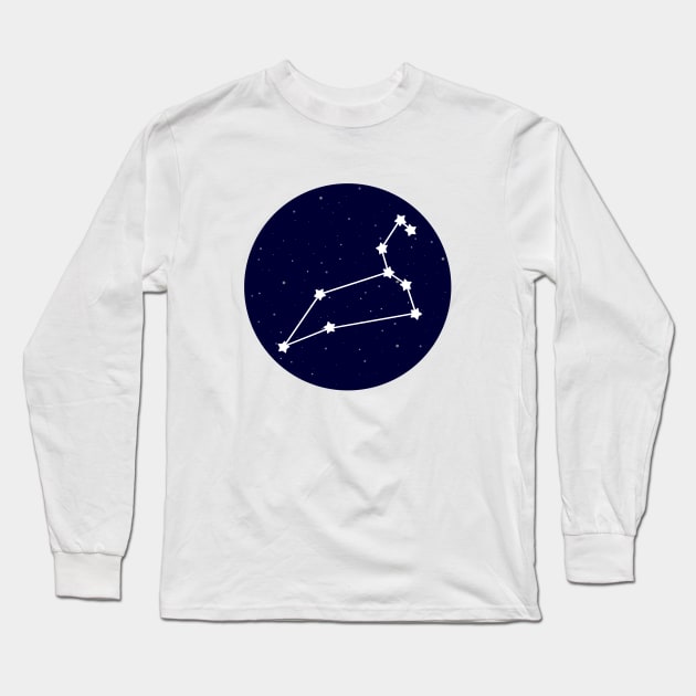 Leo Zodiac Constellation Long Sleeve T-Shirt by lulubee